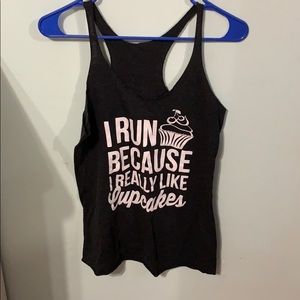 Black Athletic Top- I Run Because...